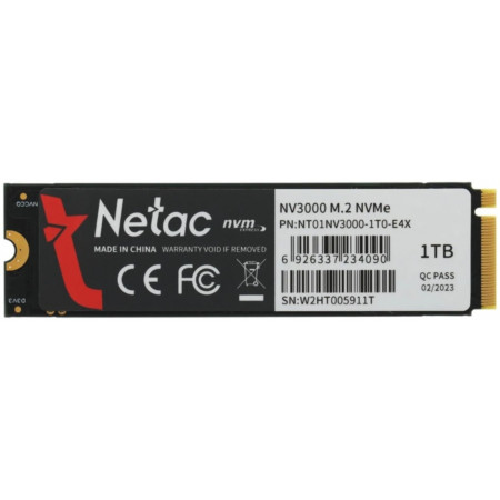 1 ТБ SSD диск Netac NV3000 (NT01NV3000-1T0-E4X) черный