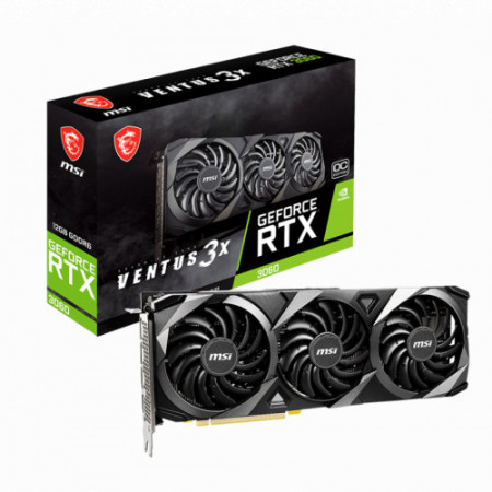 Видеокарта MSI GeForce RTX 3060 VENTUS 3X OC (LHR) (RTX 3060 VENTUS 3X 12G OC) черный