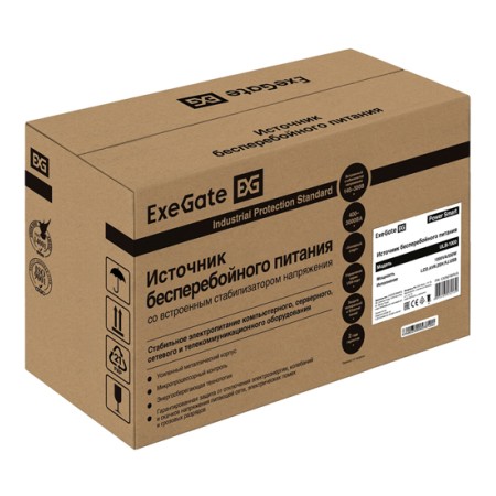 ИБП ExeGate ULB-1000.LCD.AVR.2SH.RJ.USB черный (С АККУМУЛЯТОРОМ)