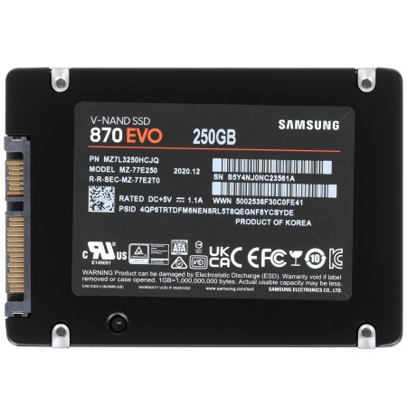 250 ГБ SSD диск Samsung 870 EVO (MZ-77E250BW) черный