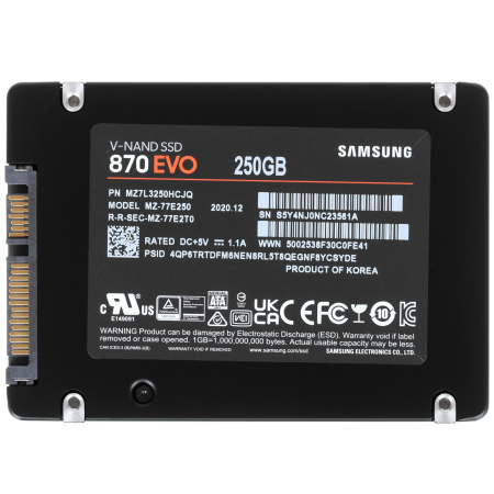 250 ГБ SSD диск Samsung 870 EVO (MZ-77E250BW) черный