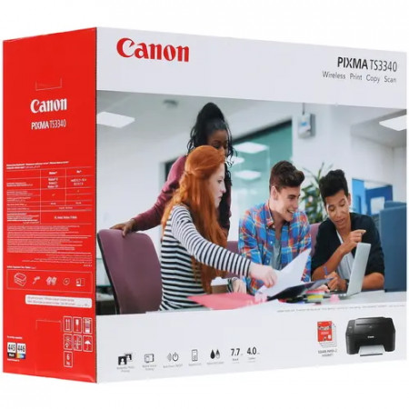 МФУ струйное Canon Pixma TS3340 (3771C007) черный (без кабеля USB)