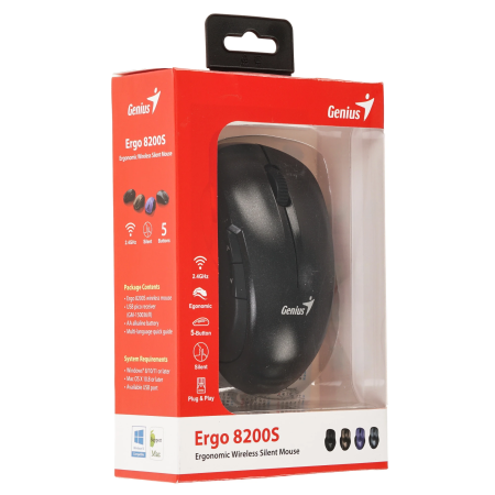 Мышь беспроводная Genius Ergo 8200S (31030029400) черный
