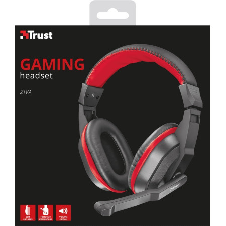 Наушники Trust Ziva Gaming Headset черно-красный