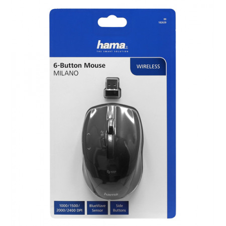 Мышь беспроводная Hama Milano (00182639) черная