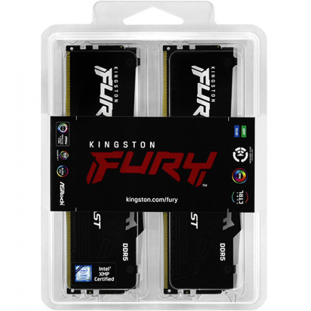 Оперативная память Kingston FURY Beast Black RGB (KF560C40BBAK2-64) 64 ГБ черный