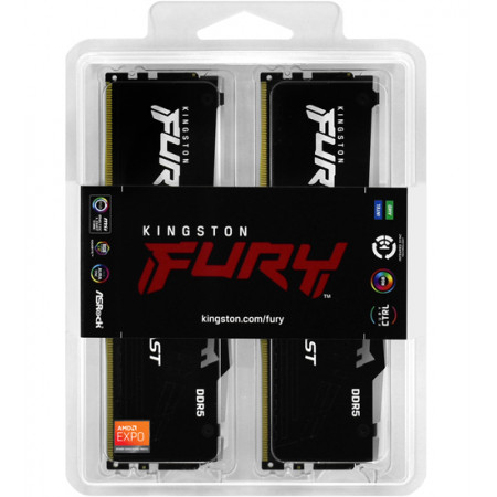 Оперативная память Kingston Fury Beast RGB (KF560C36BBEAK2-32) 32 ГБ черный