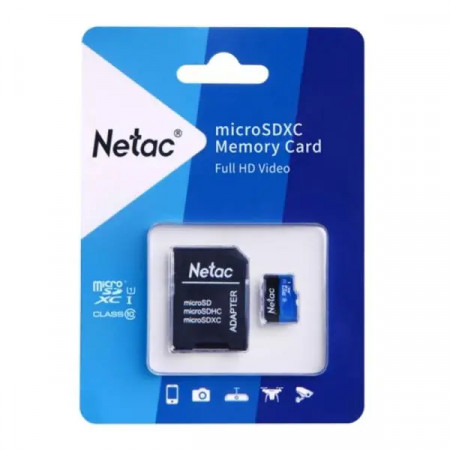 128 ГБ Карта памяти Netac microSDXC (P500STN) + адаптер черный