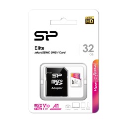 32 ГБ Карта памяти Silicon Power Elite microSDHC (SP032GBSTHBV1V20SP) белый + адаптер