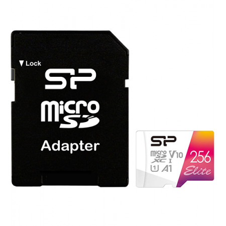 256 ГБ Карта памяти Silicon Power microSDXC (SP256GBSTXBV1V20SP) + адаптер черный