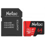 64 ГБ Карта памяти Netac P500 Extreme Pro microSDXC (NT02P500PRO-064G-R) + адаптер черный