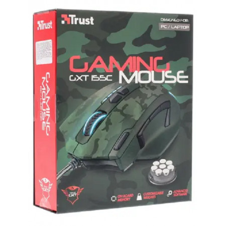 Мышь проводная Trust GXT155C GAMING MSE-CAMO зеленый