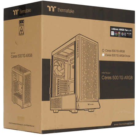 Корпус Thermaltake Ceres 500 TG ARGB Snow (CA-1X5-00M6WN-00) белый