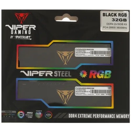 Оперативная память Patriot Viper Steel RGB (PVSR432G360C0K) 32 ГБ черный