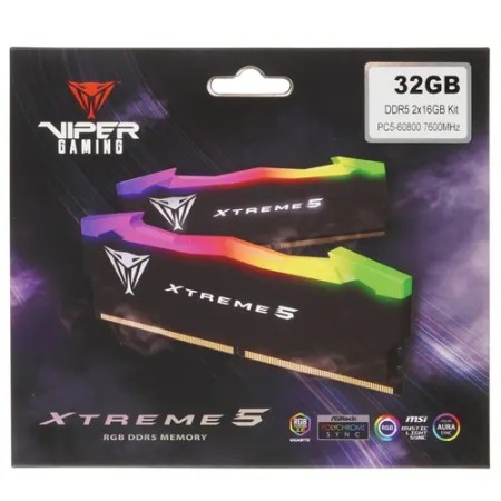 Оперативная память Patriot Memory Viper Xtreme 5 RGB (PVXR532G76C36K) 32 ГБ черный