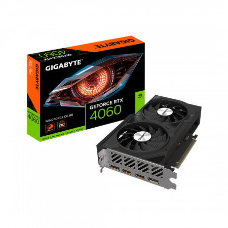 Видеокарта Gigabyte RTX4060 WINDFORCE OC 8G (GV-N4060WF2OC-8GD) черный