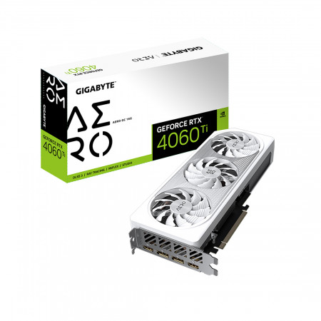 Видеокарта Gigabyte RTX4060Ti AERO OC 16G (GV-N406TAERO OC-16GD) белый