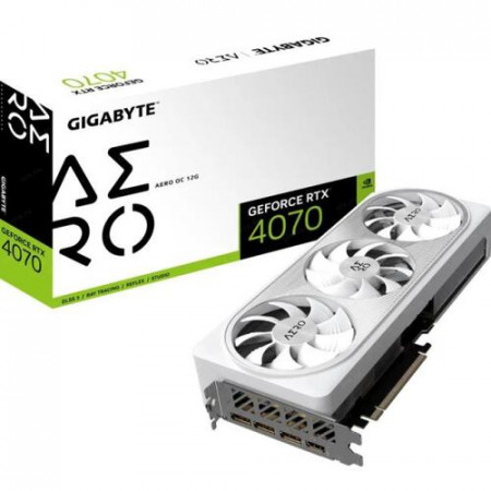 Видеокарта GIGABYTE RTX 4070 AERO OC 12Gb GDDR6X 192 bit (GV-N4070AERO OC-12GD) белый