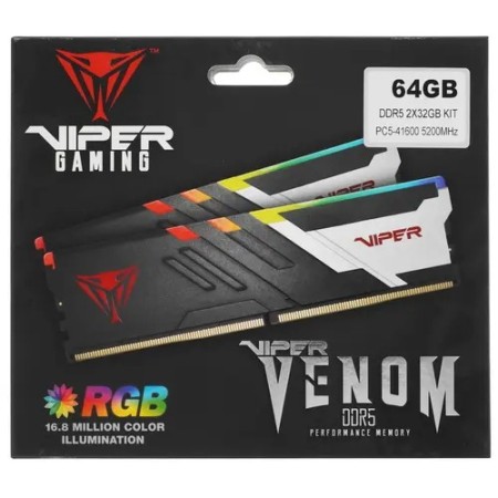 Оперативная память Patriot Viper Venom RGB (PVVR564G520C40K) 64 ГБ серый