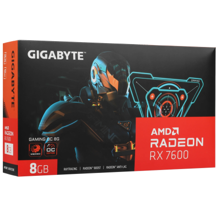 Видеокарта Gigabyte Radeon RX 7600 GAMING OC 8G (GV-R76GAMING OC-8GD) 8 Гб черный-серый
