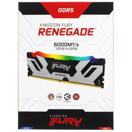 Оперативная память Kingston FURY Renegade Silver RGB (KF560C32RSA-32) 32 ГБ белый