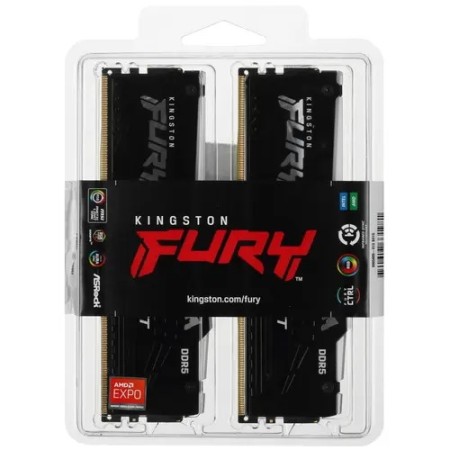 Оперативная память Kingston FURY Beast Black AMD RGB (KF552C36BBEAK2-16) 16 ГБ черный