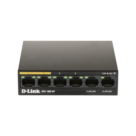 Коммутатор D-Link DSS-100E-6P 10/100Base-TX (DSS-100E-6P/A1A) черный