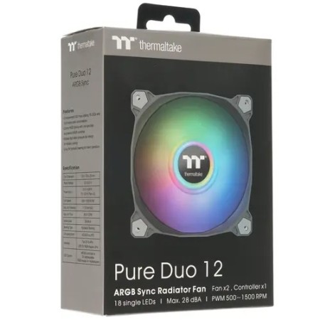 Комплект вентиляторов Thermaltake Pure Duo 12 ARGB Sync Radiator Fan (CL-F115-PL12SW-A) 2 шт черный
