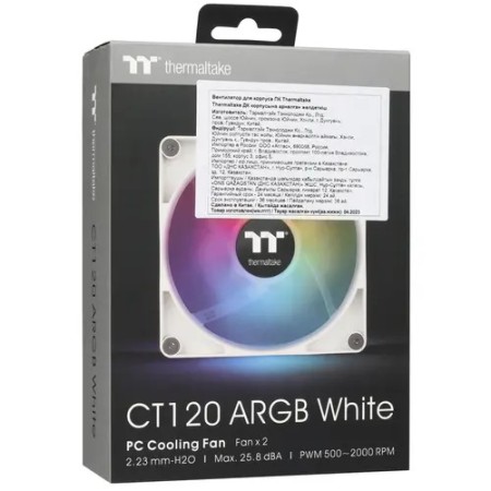 Комплект вентиляторов Thermaltake CT120 ARGB White (CL-F153-PL12SW-A) 2 шт белый