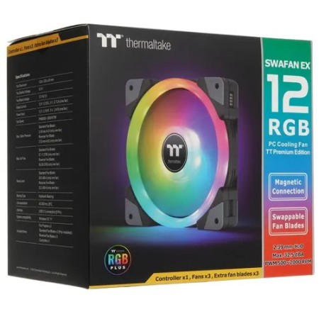 Комплект вентиляторов Thermaltake SWAFAN EX12 RGB 3 Pack (CL-F143-PL12SW-A) 3 шт черный