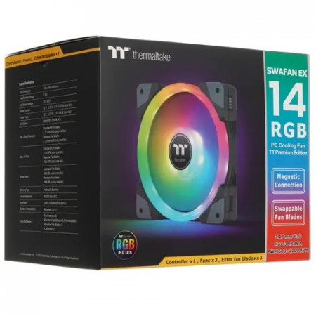 Комплект вентиляторов Thermaltake SWAFAN EX14 RGB 3 Pack (CL-F144-PL14SW-A) 3 шт черный