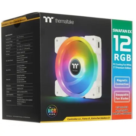 Комплект вентиляторов Thermaltake SWAFAN EX12 RGB WHITE 3 Pack (CL-F161-PL12SW-A) 3 шт белый