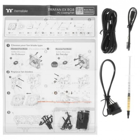 Комплект вентиляторов Thermaltake SWAFAN EX14 RGB WHITE (CL-F162-PL14SW-A) 3 шт белый