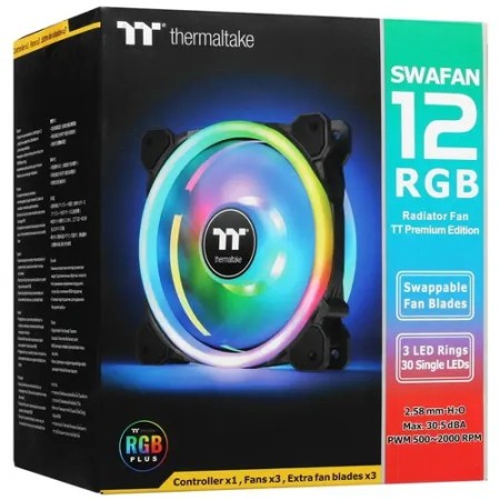 Комплект вентиляторов Thermaltake SWAFAN 12 RGB (CL-F137-PL12SW-A) 3 шт черный