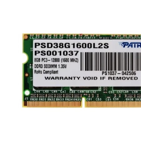 Оперативная память Patriot Signature (PSD38G1600L2S) 8 ГБ черный
