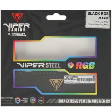 Оперативная память Patriot Viper Steel RGB (PVSR48G360C0) 8 ГБ черный