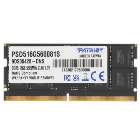 Оперативная память Patriot Signature (PSD516G560081S) 16 ГБ черный