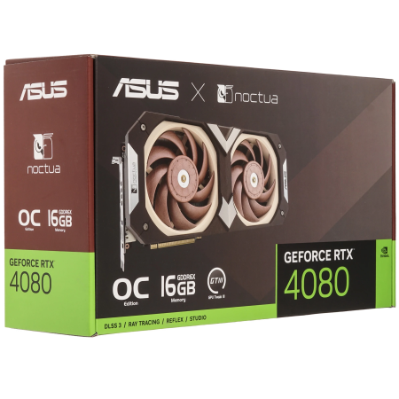 Видеокарта ASUS GeForce RTX 4080 Noctua OC Edition (RTX4080-O16G-NOCTUA) 16 Гб коричневый
