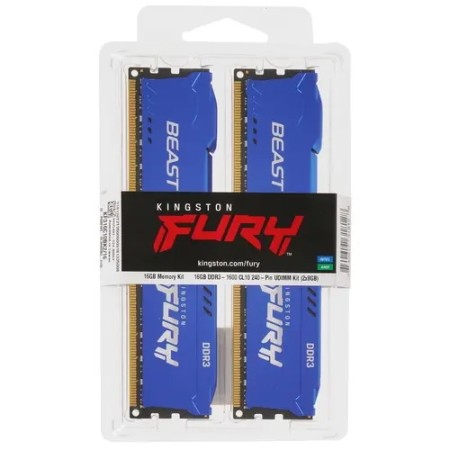 Оперативная память Kingston FURY Beast Blue (KF316C10BK2/16) 16 ГБ синий