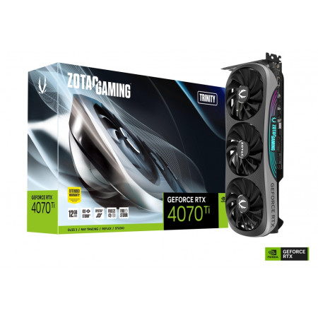 Видеокарта ZOTAC GeForce RTX 4070 Ti GAMING Trinity (ZT-D40710D-10P) серый