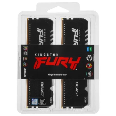 Оперативная память Kingston FURY Beast Black RGB (KF437C19BB1AK2/32) 32 ГБ черный