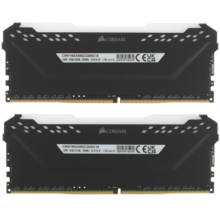 Оперативная память Corsair Vengeance RGB PRO (CMW16GX4M2C3200C16) 16 ГБ черный