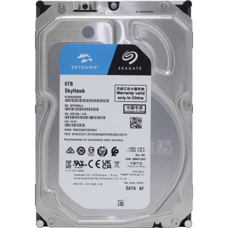 6 ТБ Жесткий диск Seagate SkyHawk (ST6000VX009) черный