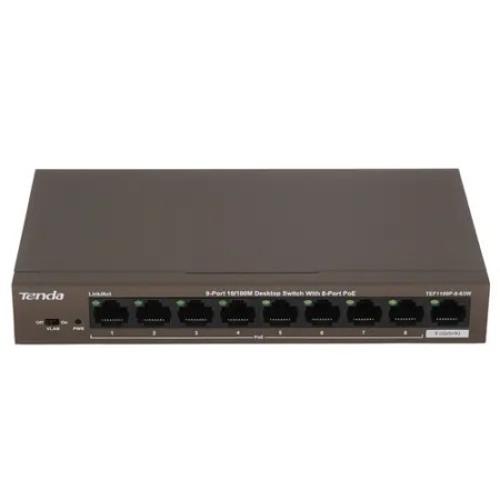 Коммутатор Hikvision TEF1109P-8-63W коричневый