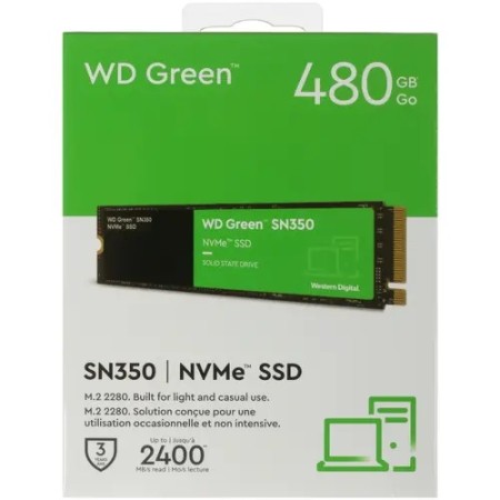 480 ГБ SSD диск WD Green SN350 (WDS480G2G0C) зеленый