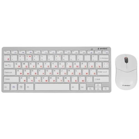 Клавиатура + мышь беспроводная Gembird KBS-7001-RU бело-серебристый