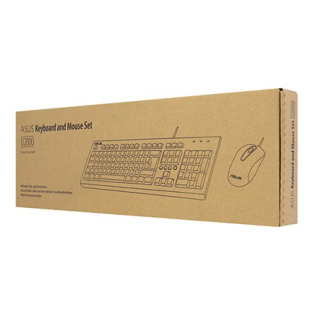 Клавиатура + мышь проводная ASUS U2000 черный