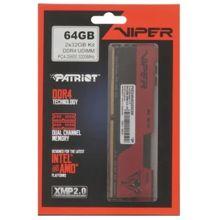 Оперативная память Patriot Viper Elite II (PVE2464G320C8K) 64 ГБ красный