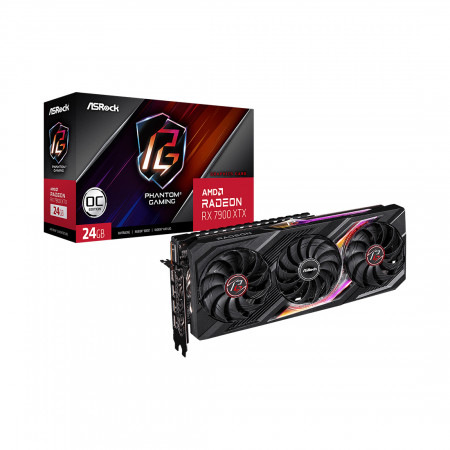 Видеокарта ASRock Radeon RX 7900 XTX Phantom Gaming 24G OC (RX7900XTX PG 24GO) черный
