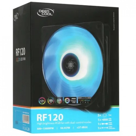 Вентилятор DEEPCOOL RF120 (DP-FRGB-RF120-3C) черный